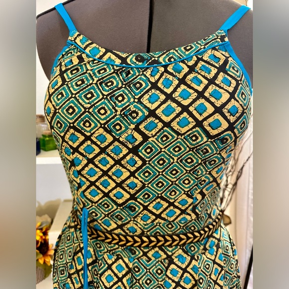 Wowzers Halter Maxi Dress Sz S Brightly Colored Unique Rainbow Decoration India - Picture 2 of 12